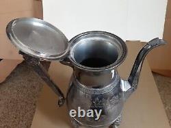 Antique Webster Manufacturing Co. Silver Triple Plate Coffe/Tea Pot-Horse Head