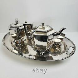 Antique Webster & Sons EGWS Silverplate Tea Service with Tray (21)