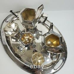 Antique Webster & Sons EGWS Silverplate Tea Service with Tray (21)