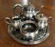 Antique Wilcox Quadruple Silver Plate 5 Pc Tea Set Animal Theme Monogram B