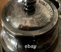 Antique Wilcox Quadruple Silver Plate 5 pc Tea Set Animal Theme Monogram B