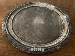 Antique Wilcox Quadruple Silver Plate 5 pc Tea Set Animal Theme Monogram B