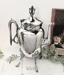 Antique Wilcox Silver Plate Co. Coffee Pot / Tea Pot Aesthetic Period 1870's