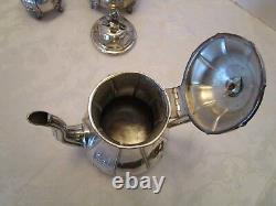 Antique silver plate Art Nouveau 3 pc. Set tea pot sugar & creamer ACORN FINIALS