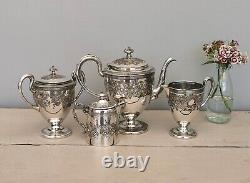 Antique silver plated tea set, Four piece, Edwardian