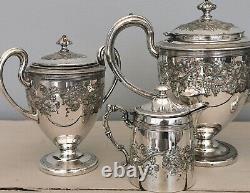 Antique silver plated tea set, Four piece, Edwardian