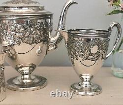 Antique silver plated tea set, Four piece, Edwardian