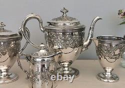 Antique silver plated tea set, Four piece, Edwardian