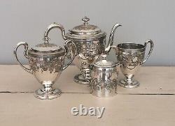 Antique silver plated tea set, Four piece, Edwardian