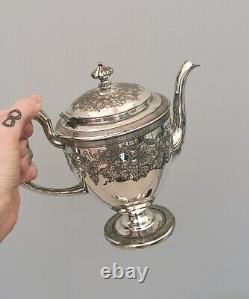 Antique silver plated tea set, Four piece, Edwardian