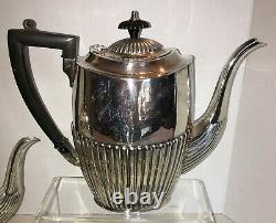 Antique silverplate coffee / tea service with creamer, sugar, waste Sheffield Engl