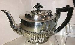 Antique silverplate coffee / tea service with creamer, sugar, waste Sheffield Engl