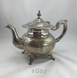 Antique/vintage E. P. S. Silver Plated Coffee And Tea Set Marked E. P. S 15M
