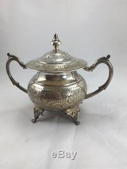 Antique/vintage E. P. S. Silver Plated Coffee And Tea Set Marked E. P. S 15M