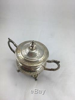 Antique/vintage E. P. S. Silver Plated Coffee And Tea Set Marked E. P. S 15M