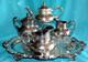 Antuqie Silverplate Quadruplate 5 Pieces Tea Set James W. Tufts England