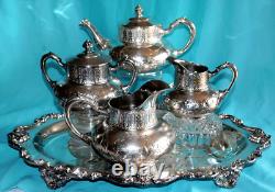 Antuqie Silverplate Quadruplate 5 Pieces Tea Set James W. Tufts England