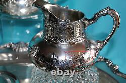 Antuqie Silverplate Quadruplate 5 Pieces Tea Set James W. Tufts England