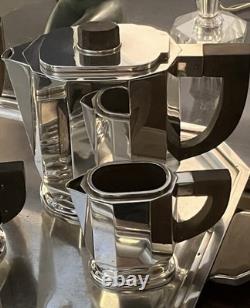 Art Deco 1930 Cubist Tea Set Silver Plate Puiforcat Ercuis Desny Christofle Era