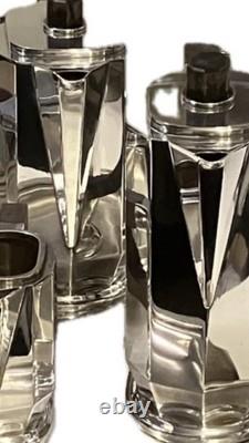 Art Deco 1930 Cubist Tea Set Silver Plate Puiforcat Ercuis Desny Christofle Era