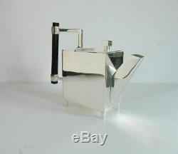 Art Deco Christopher Dresser Tea Pot Silverplate Ebonised Wood