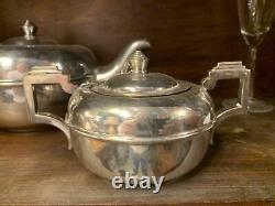 Art Deco English Empire Silver Tea Service