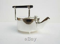 Art Deco Silver Christopher Dresser Tea Pot Ebonised Wood Architectural