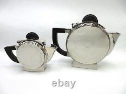 Art Deco Silverplate Teapot And Creamer Christofle Or Escapade Paris