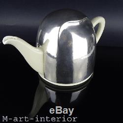 Art Deco Teekanne Kanne, Tea Pot, Silverplate, Hutschenreuther & WMF 1920-1930