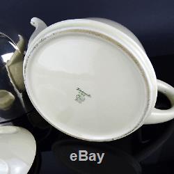 Art Deco Teekanne Kanne, Tea Pot, Silverplate, Hutschenreuther & WMF 1920-1930
