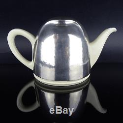 Art Deco Teekanne Kanne, Tea Pot, Silverplate, Hutschenreuther & WMF 1920-1930