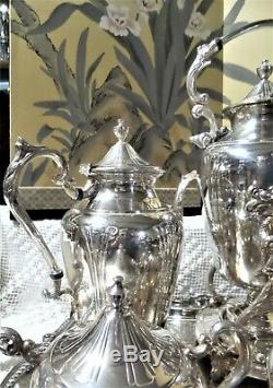 Art Nouveau Silver On Copper Tea Service 9 Pieces