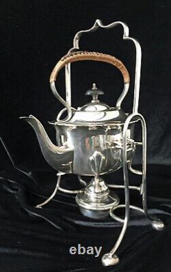 Art Nouveau Silver Plate Tea Pot with Stand