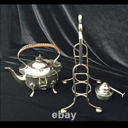 Art Nouveau Silver Plate Tea Pot with Stand