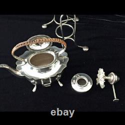 Art Nouveau Silver Plate Tea Pot with Stand