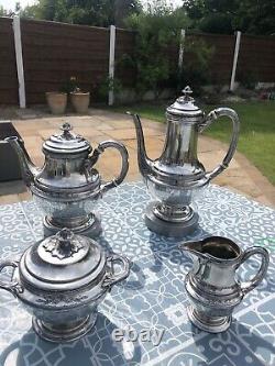 Art nouveau christofle gallia silver tea set coffe set