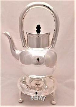 Arts and Crafts Silver Plated Tea Kettle and Stand Christopher Dresser Type 1880