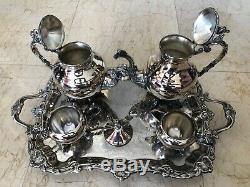 Authentic 5-Pc FB Rogers Silver Excellent Coffee Tea Set Victorian Silver Plate