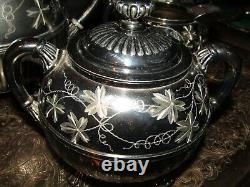 Awesome Pairpoint Mfg. Co. Quadruple Silver Plate Victorian #315 (4) Pc. Tea Set