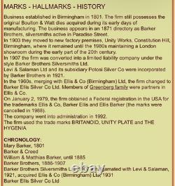 BARKER BROTHERS England Silver Plate Tea & Coffee Pot, Creamer, Sugar Bowl 1900s