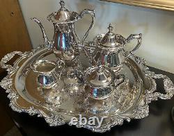 BEAUTIFULL, ORNATE ESTATE POOLE BRISTOL SILVERPLATE COFFEE/TEA SET Tarnish Free