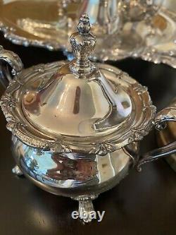 BEAUTIFULL, ORNATE ESTATE POOLE BRISTOL SILVERPLATE COFFEE/TEA SET Tarnish Free