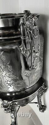 BEAUTIFUL! Atq c1800s SLV PLATED ORNATE ART DECO GOTHIC COFFEE TEA SAMOVAR URN