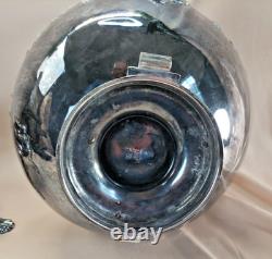 BEAUTIFUL c1880 ART NOUVEAU REPOUSSE SILVER PLATE TIPPING KETTLE TEAPOT ON STAND