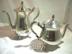 BRISTOL SILVER by POOLE 5-piece Antique Coffee & Tea Service with Tray