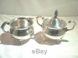 BRISTOL SILVER by POOLE 5-piece Antique Coffee & Tea Service with Tray