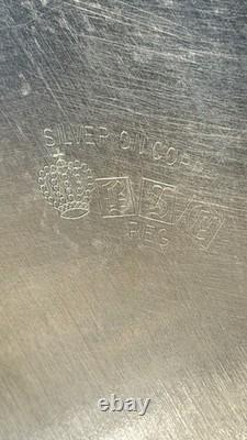 BSC Birmingham Silver Co Silver on Copper Teapot with Burner/ Warmer & Stand