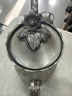BSC Silver on Copper Tea Set Made in England Sterling Silver Border