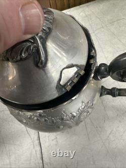 BSC Silver on Copper Tea Set Made in England Sterling Silver Border