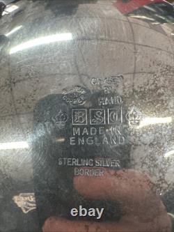 BSC Silver on Copper Tea Set Made in England Sterling Silver Border